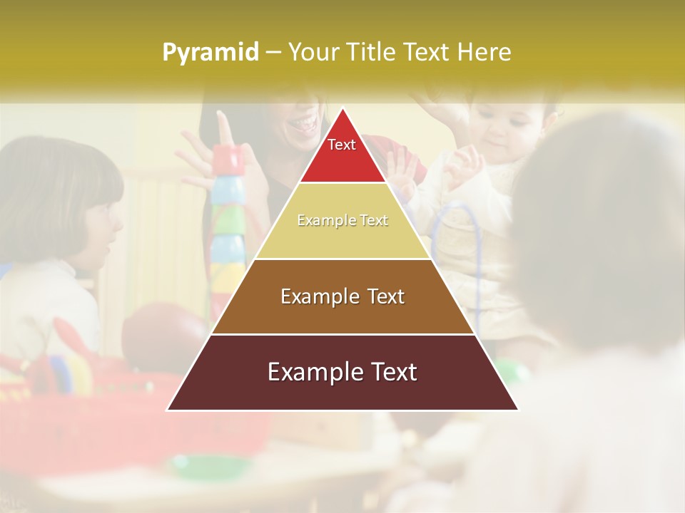 A Woman Is Playing With Children In A Room PowerPoint Template