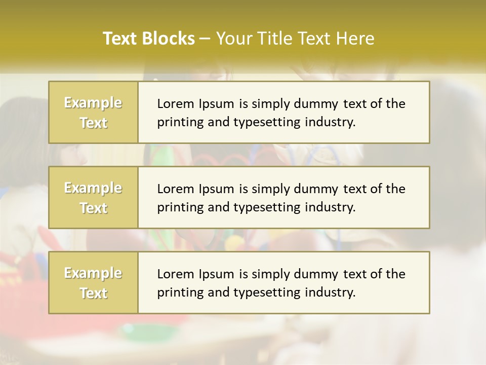 A Woman Is Playing With Children In A Room PowerPoint Template