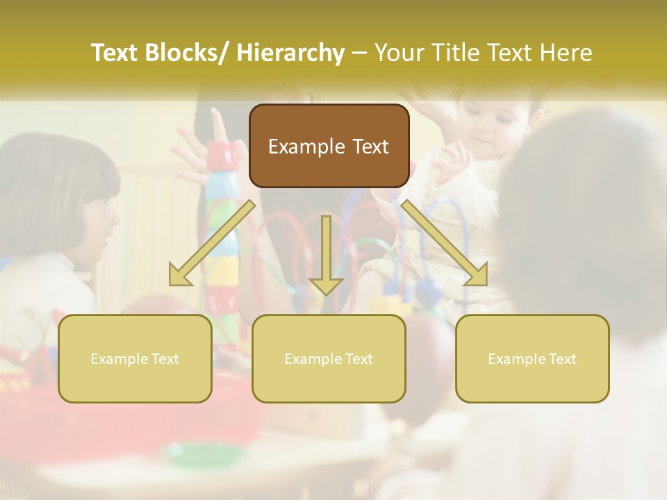 A Woman Is Playing With Children In A Room PowerPoint Template