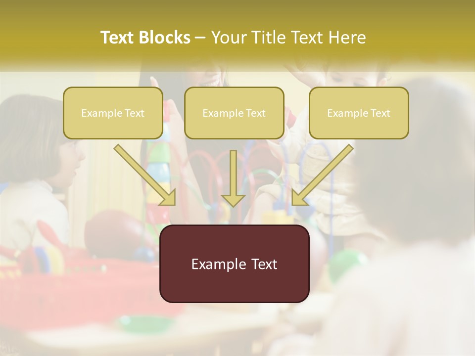 A Woman Is Playing With Children In A Room PowerPoint Template