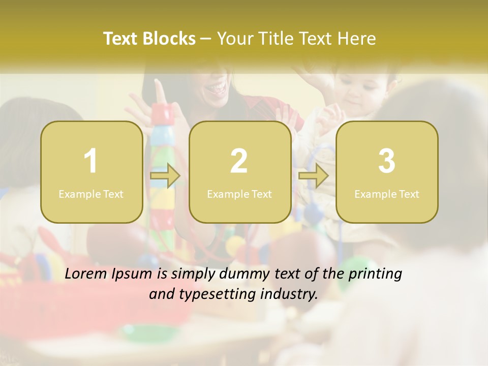 A Woman Is Playing With Children In A Room PowerPoint Template