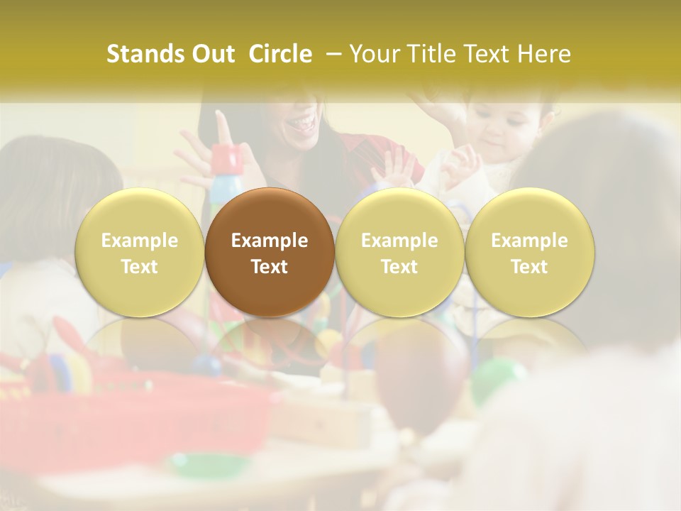 A Woman Is Playing With Children In A Room PowerPoint Template