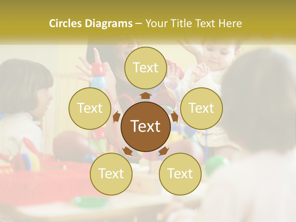 A Woman Is Playing With Children In A Room PowerPoint Template