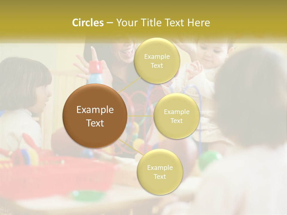 A Woman Is Playing With Children In A Room PowerPoint Template