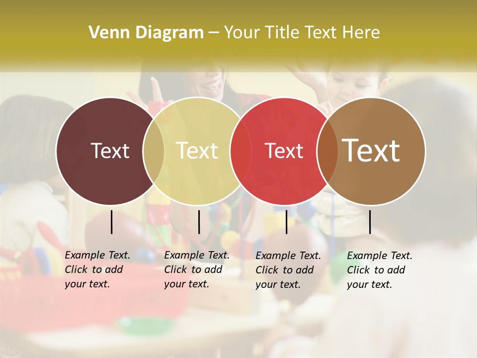 A Woman Is Playing With Children In A Room PowerPoint Template