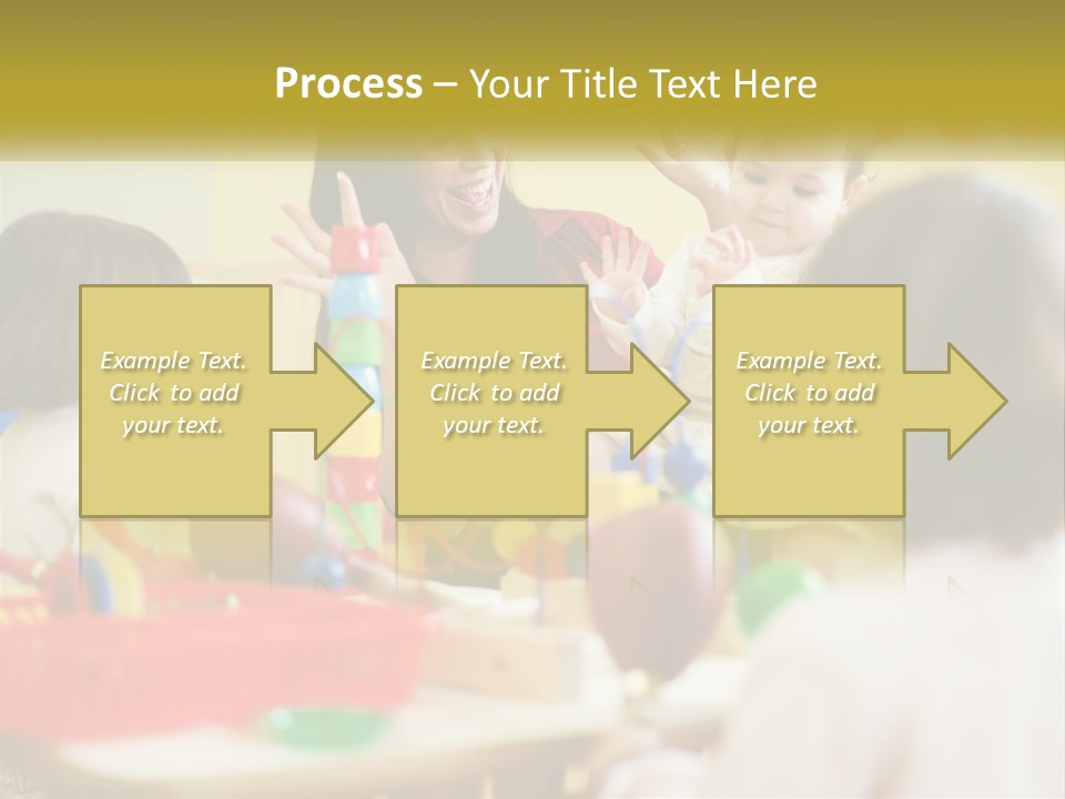 A Woman Is Playing With Children In A Room PowerPoint Template