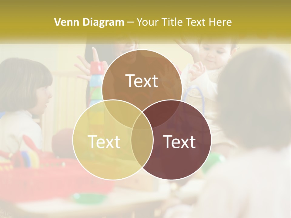 A Woman Is Playing With Children In A Room PowerPoint Template