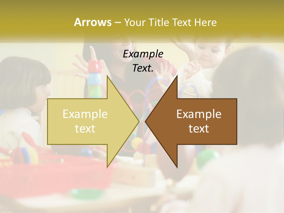 A Woman Is Playing With Children In A Room PowerPoint Template