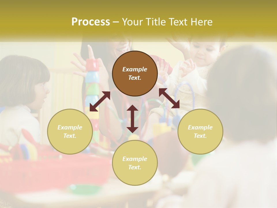 A Woman Is Playing With Children In A Room PowerPoint Template