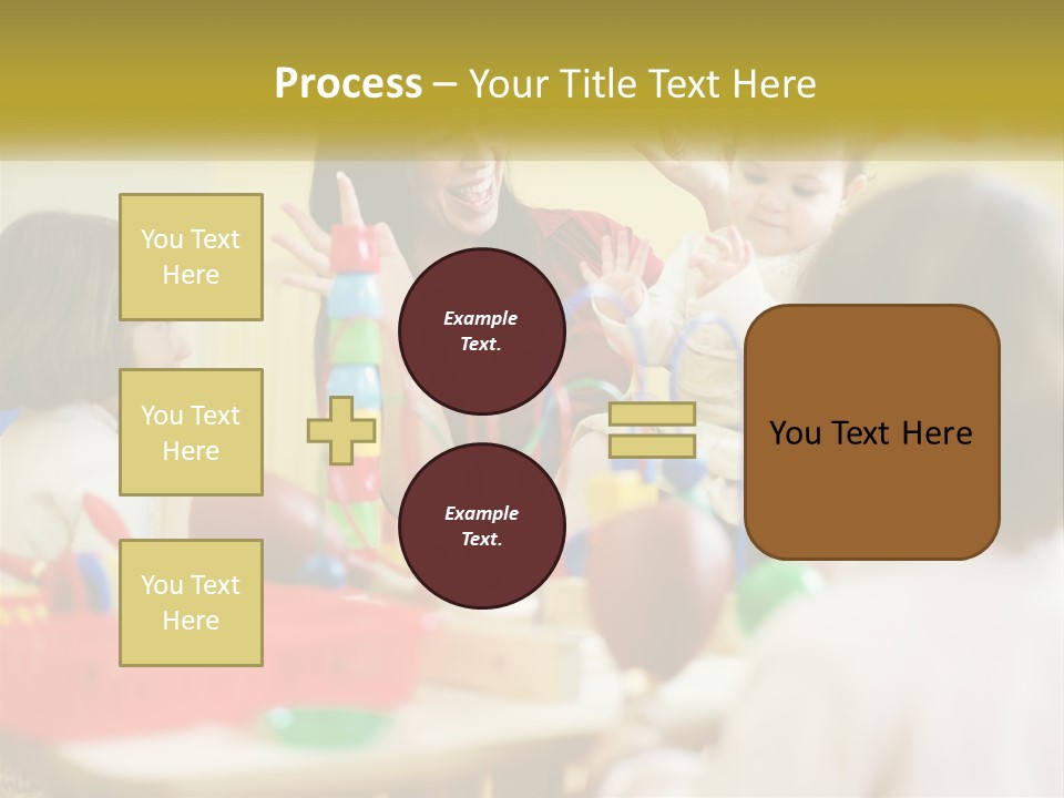 A Woman Is Playing With Children In A Room PowerPoint Template