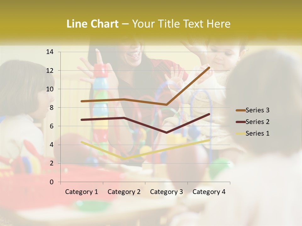 A Woman Is Playing With Children In A Room PowerPoint Template