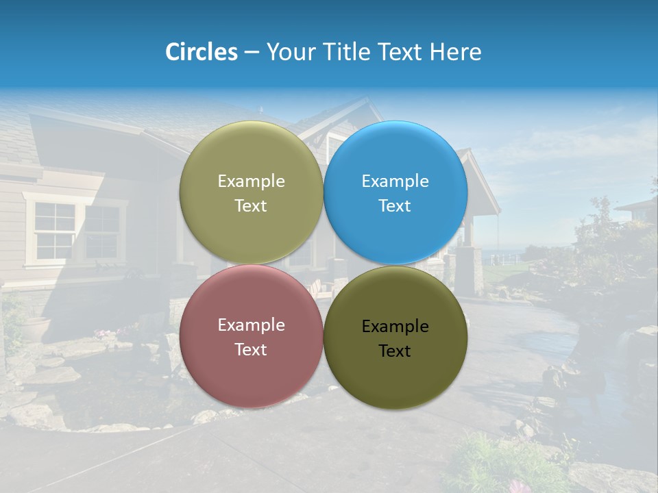 A House With A Large Front Yard And A River Running Through It PowerPoint Template