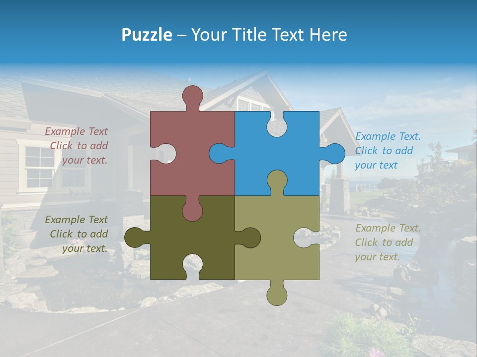 A House With A Large Front Yard And A River Running Through It PowerPoint Template