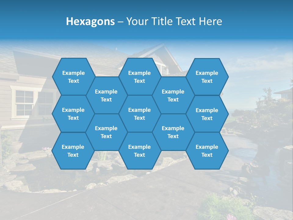 A House With A Large Front Yard And A River Running Through It PowerPoint Template