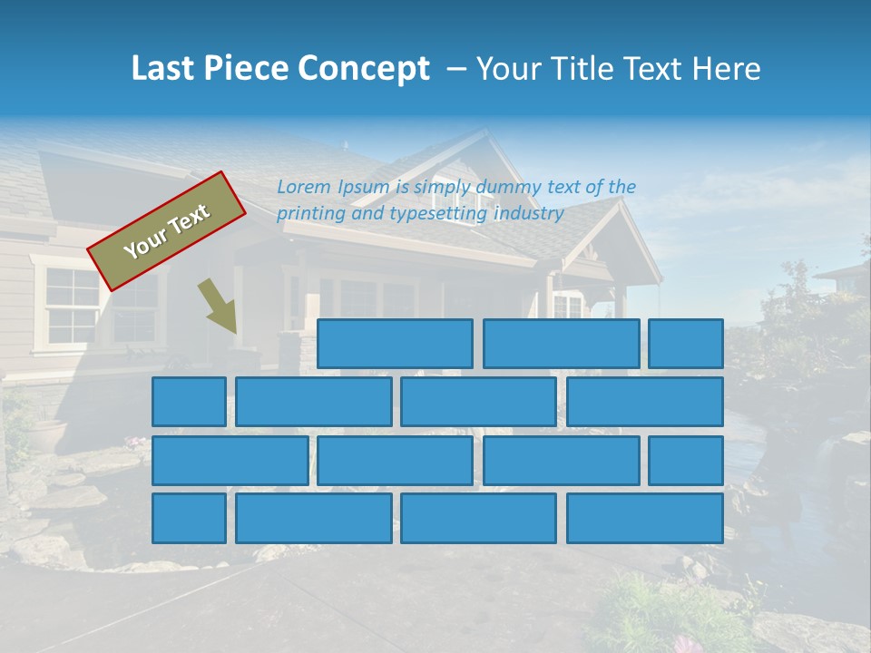 A House With A Large Front Yard And A River Running Through It PowerPoint Template