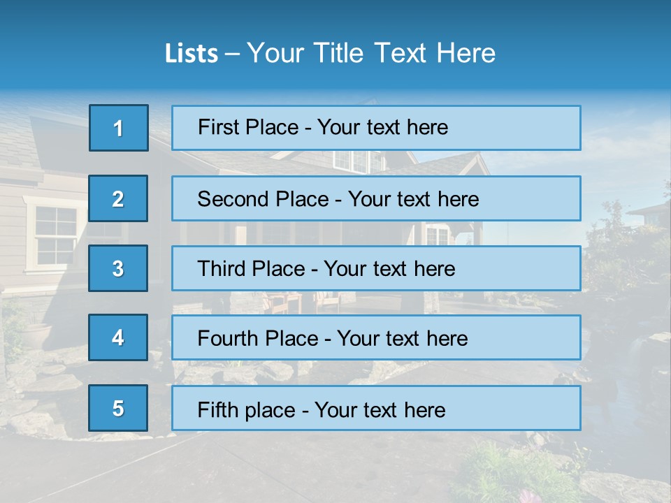A House With A Large Front Yard And A River Running Through It PowerPoint Template