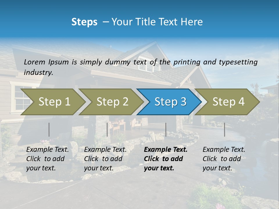 A House With A Large Front Yard And A River Running Through It PowerPoint Template