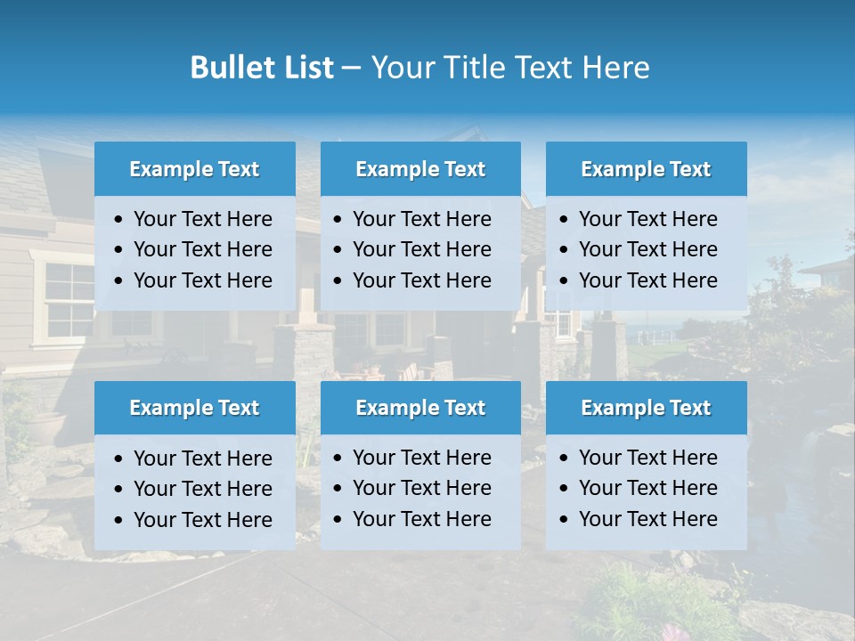 A House With A Large Front Yard And A River Running Through It PowerPoint Template