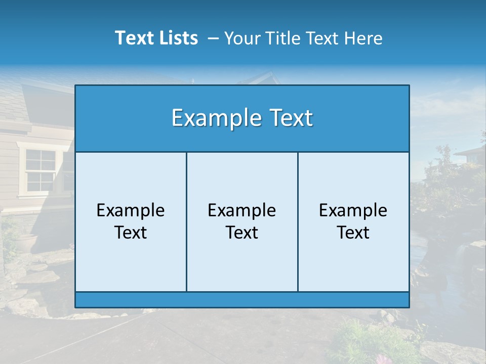 A House With A Large Front Yard And A River Running Through It PowerPoint Template