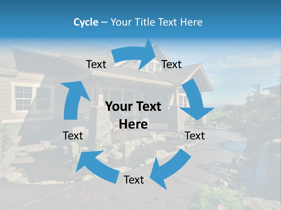 A House With A Large Front Yard And A River Running Through It PowerPoint Template