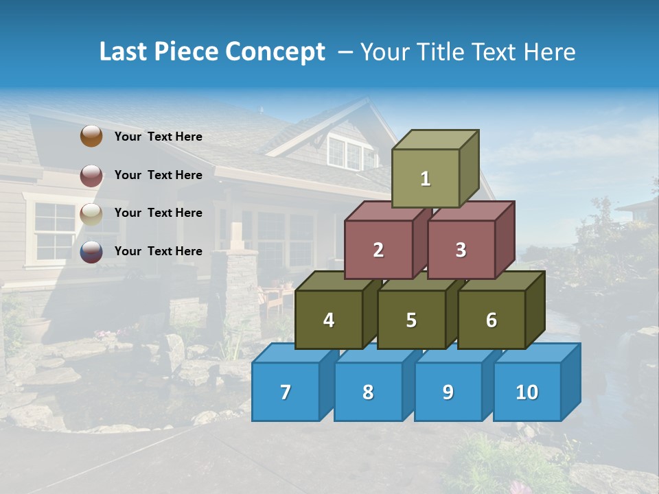 A House With A Large Front Yard And A River Running Through It PowerPoint Template