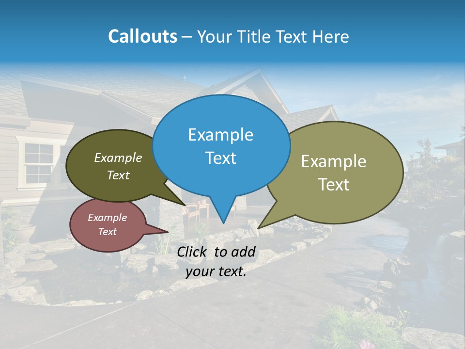 A House With A Large Front Yard And A River Running Through It PowerPoint Template