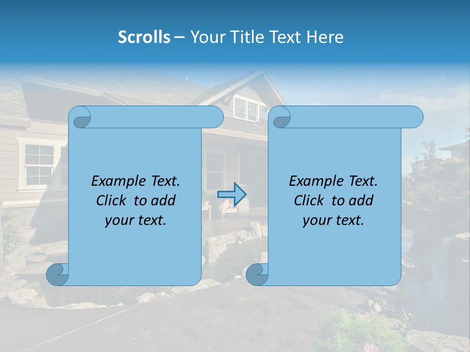 A House With A Large Front Yard And A River Running Through It PowerPoint Template