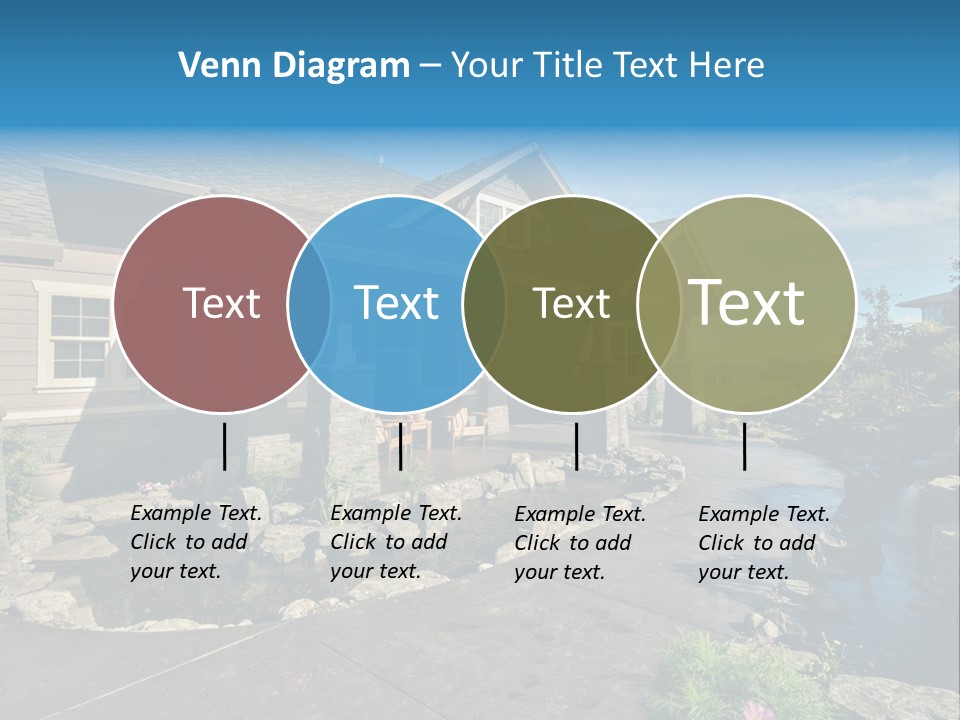 A House With A Large Front Yard And A River Running Through It PowerPoint Template