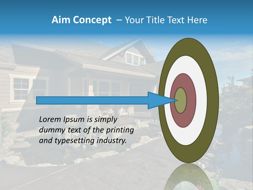 A House With A Large Front Yard And A River Running Through It PowerPoint Template