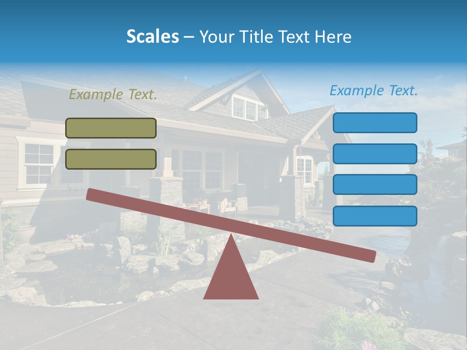 A House With A Large Front Yard And A River Running Through It PowerPoint Template