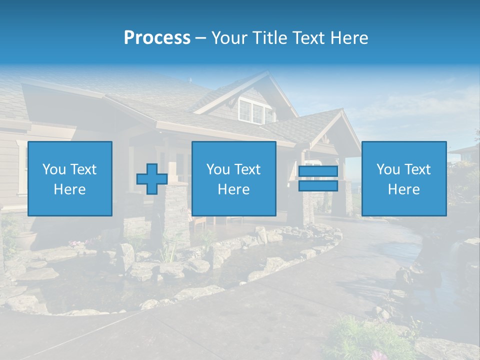 A House With A Large Front Yard And A River Running Through It PowerPoint Template