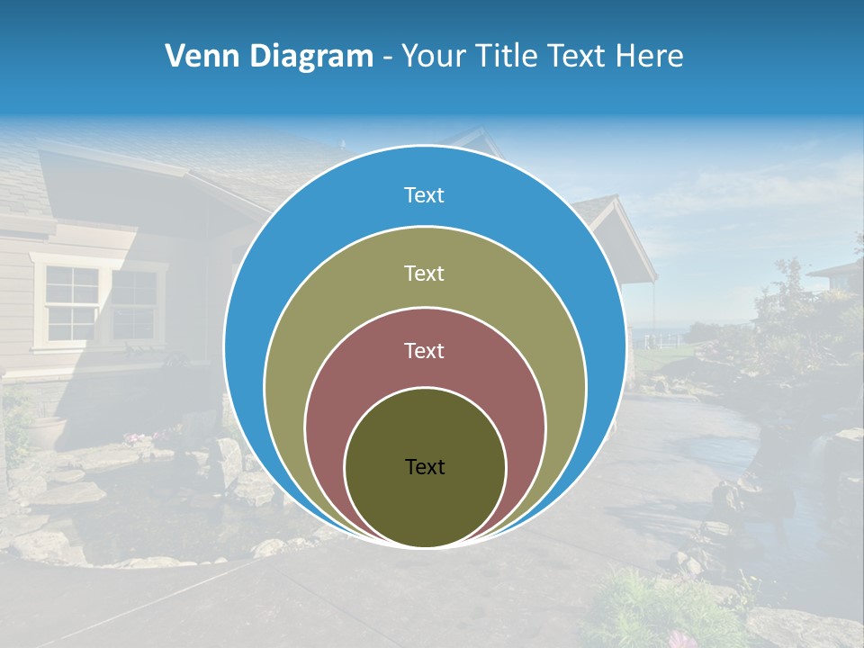 A House With A Large Front Yard And A River Running Through It PowerPoint Template