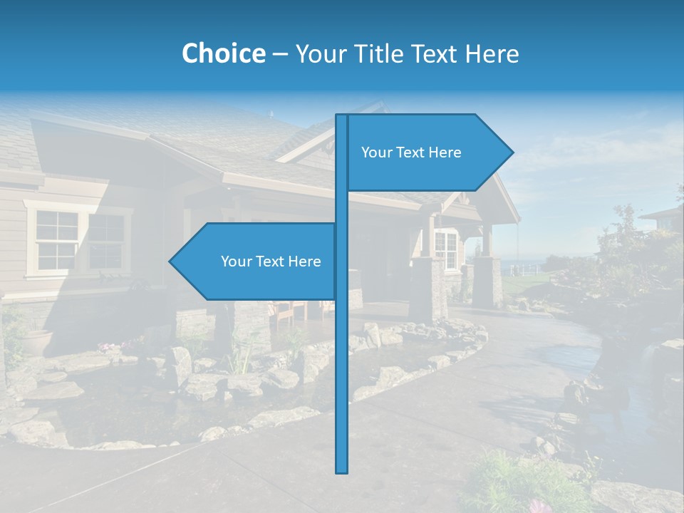 A House With A Large Front Yard And A River Running Through It PowerPoint Template