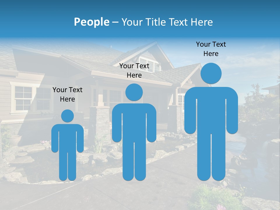 A House With A Large Front Yard And A River Running Through It PowerPoint Template