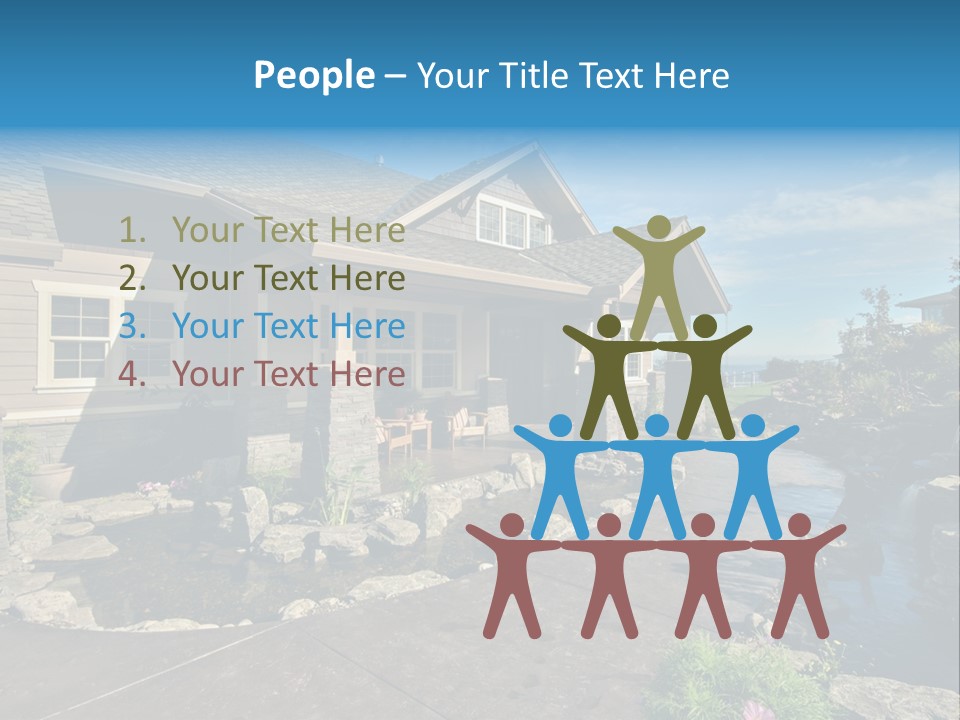 A House With A Large Front Yard And A River Running Through It PowerPoint Template