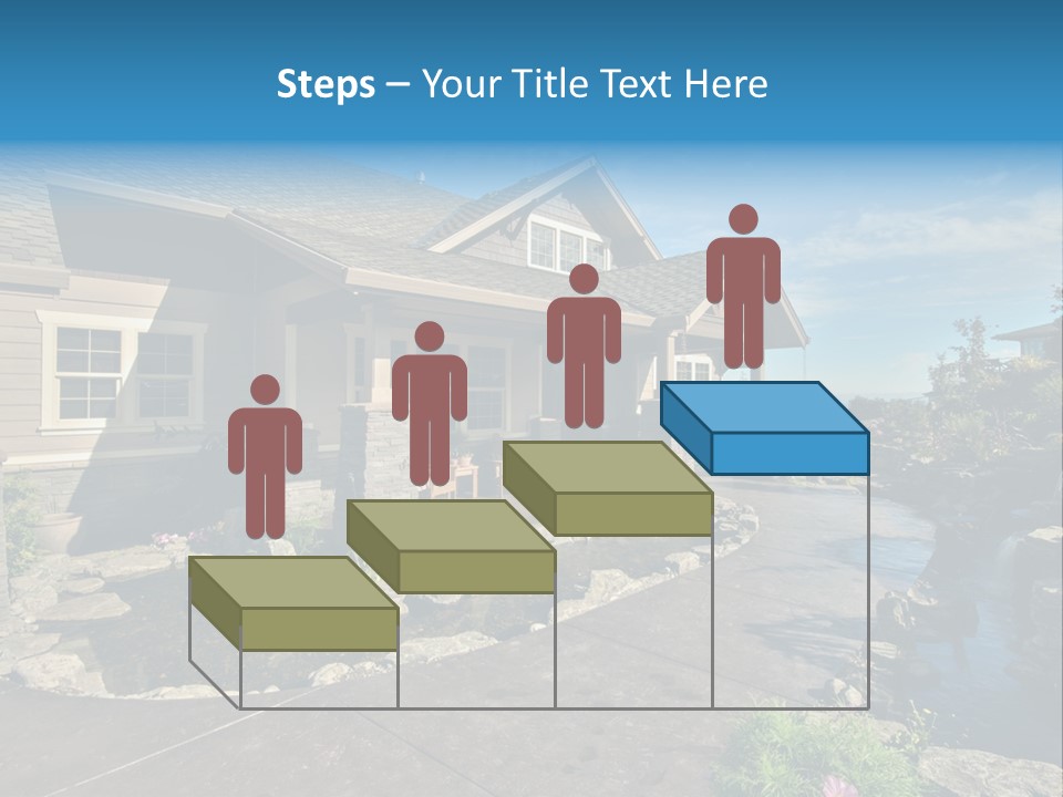 A House With A Large Front Yard And A River Running Through It PowerPoint Template