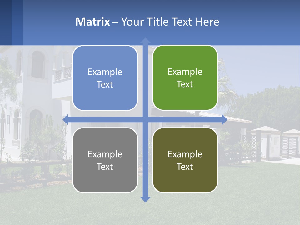 A Large White House With Palm Trees In Front Of It PowerPoint Template