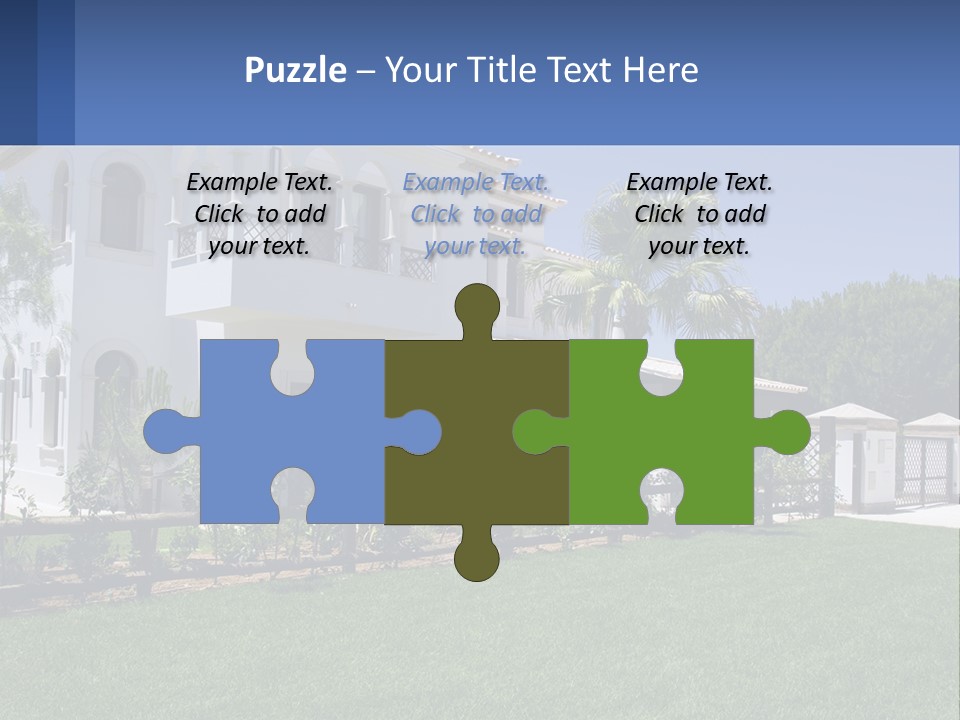 A Large White House With Palm Trees In Front Of It PowerPoint Template