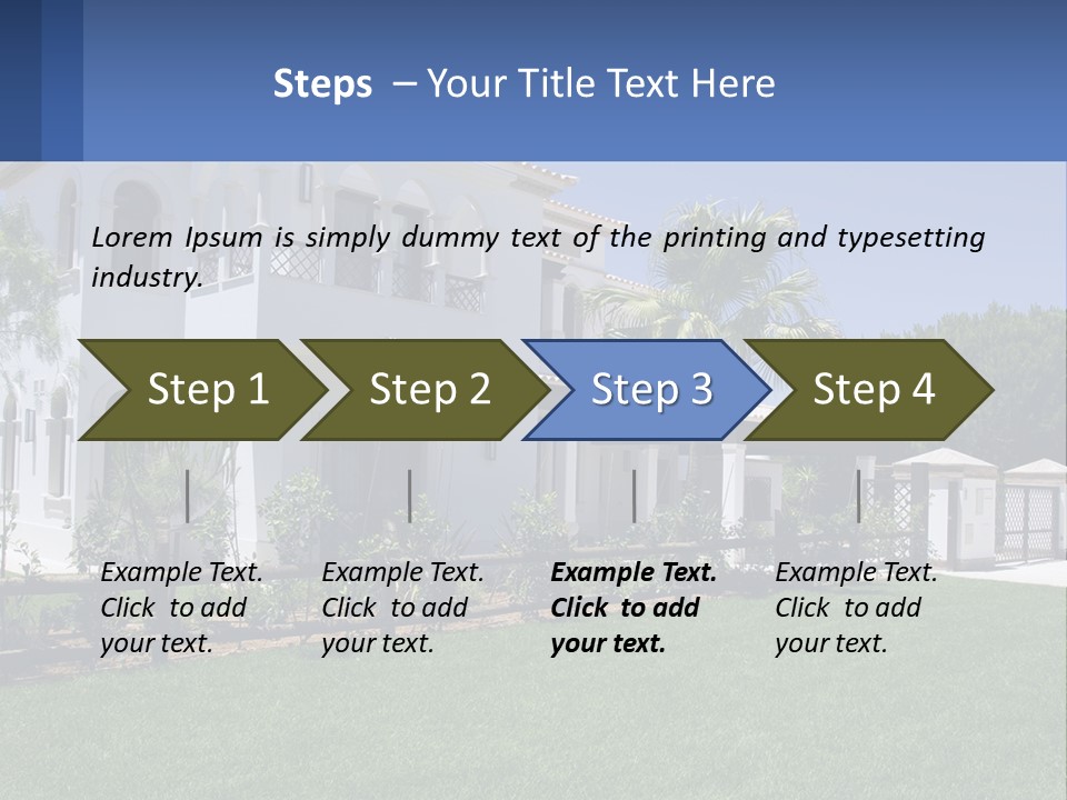 A Large White House With Palm Trees In Front Of It PowerPoint Template