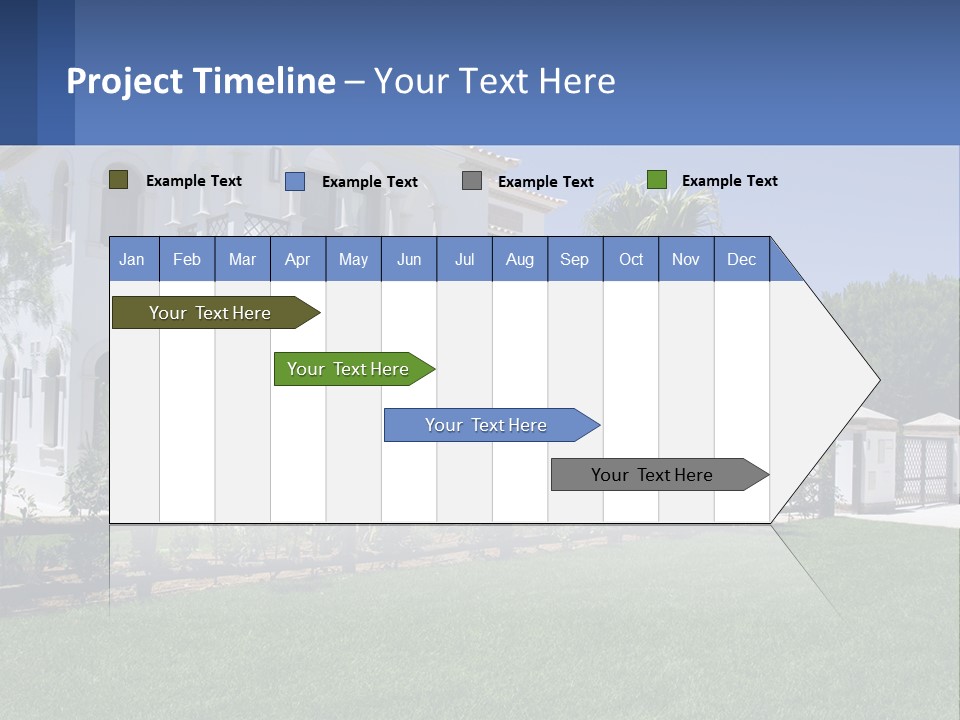 A Large White House With Palm Trees In Front Of It PowerPoint Template