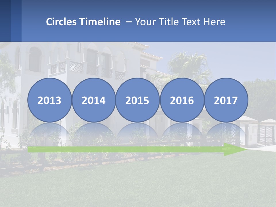 A Large White House With Palm Trees In Front Of It PowerPoint Template