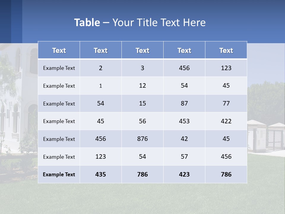 A Large White House With Palm Trees In Front Of It PowerPoint Template