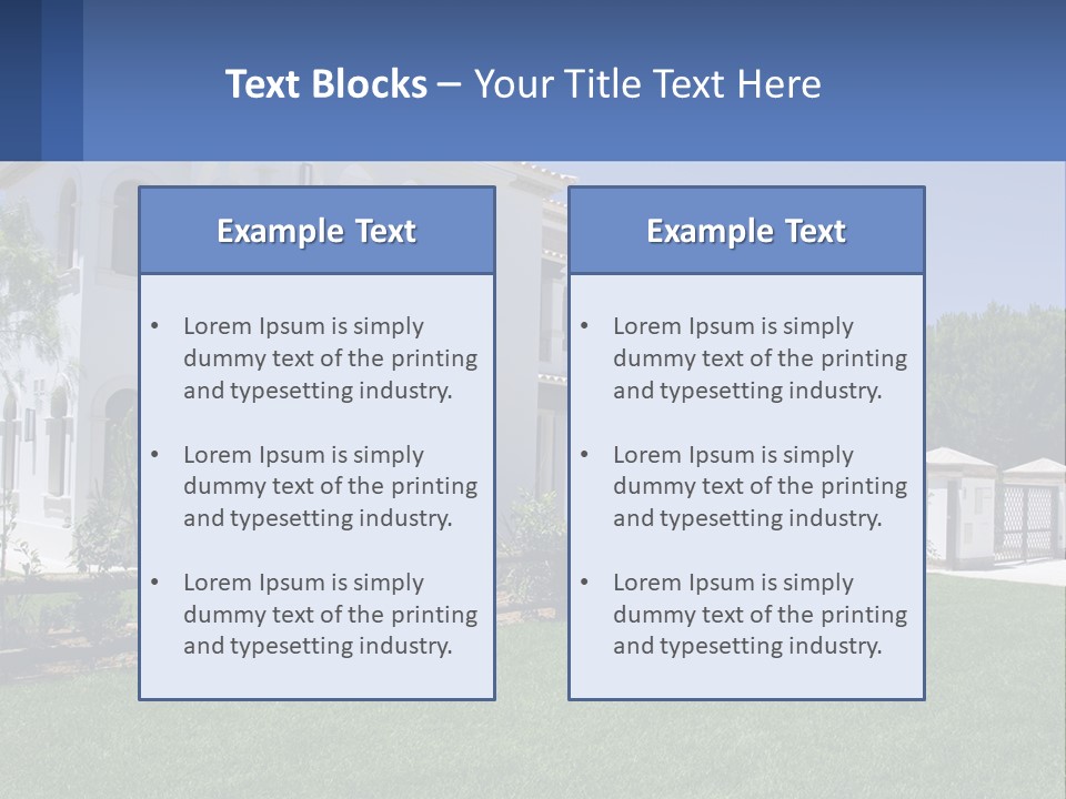 A Large White House With Palm Trees In Front Of It PowerPoint Template