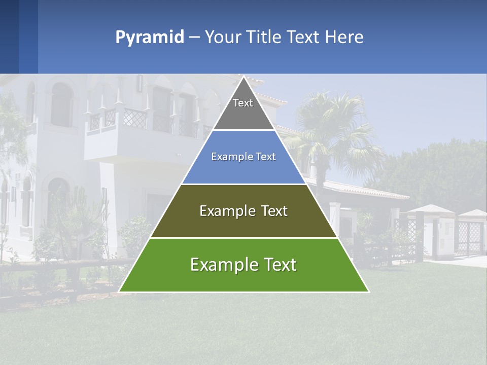 A Large White House With Palm Trees In Front Of It PowerPoint Template