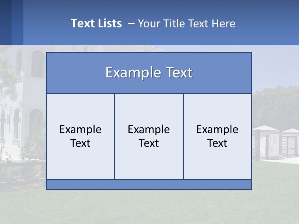 A Large White House With Palm Trees In Front Of It PowerPoint Template