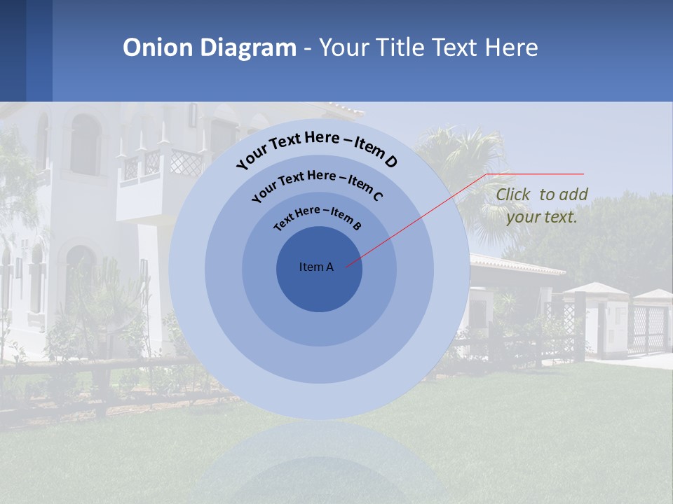 A Large White House With Palm Trees In Front Of It PowerPoint Template