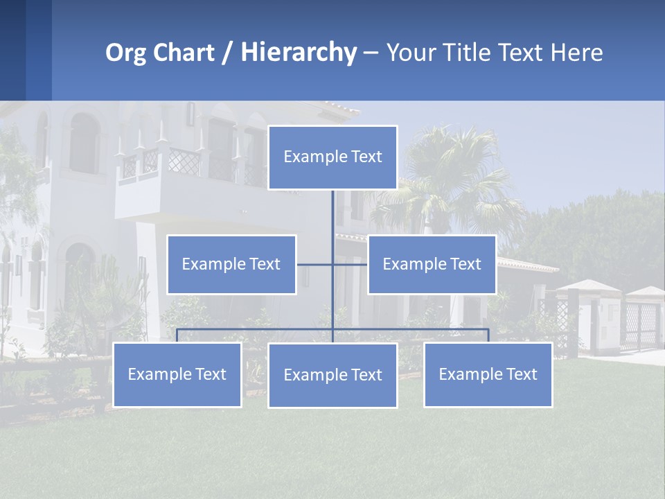 A Large White House With Palm Trees In Front Of It PowerPoint Template