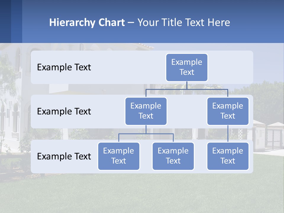 A Large White House With Palm Trees In Front Of It PowerPoint Template