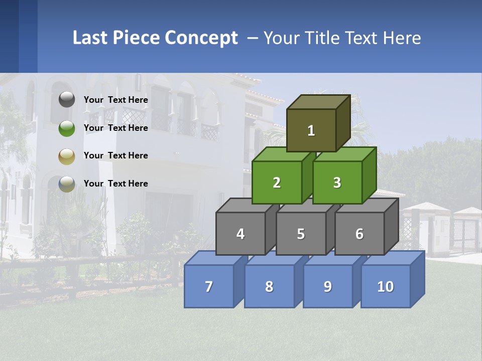 A Large White House With Palm Trees In Front Of It PowerPoint Template