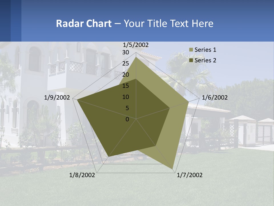 A Large White House With Palm Trees In Front Of It PowerPoint Template